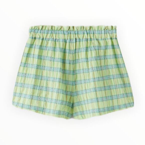 ZARA Kids | Lime Green | PLAID SHORTS - Picture 3 of 9